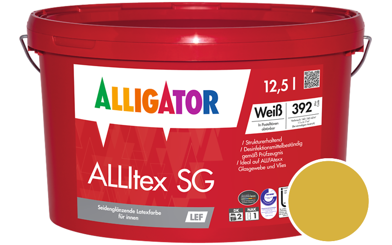 Alligator ALLItex SG 12,5L Innenfarbe / Getönt im Farbton RAL 1012 Zitronengelb