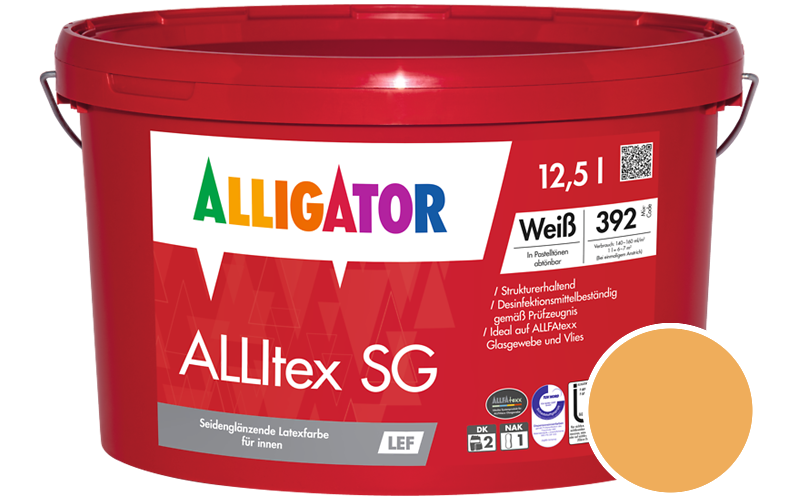 Alligator ALLItex SG 12,5L Innenfarbe / Getönt im Farbton RAL 1017 Safrangelb