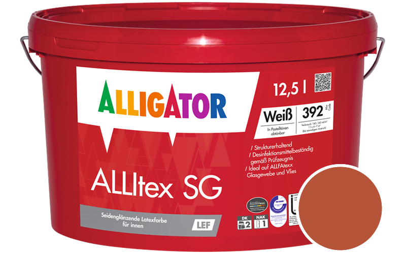 Alligator ALLItex SG 12,5L Innenfarbe / Getnt im Farbton RAL 2001 Rotorange
