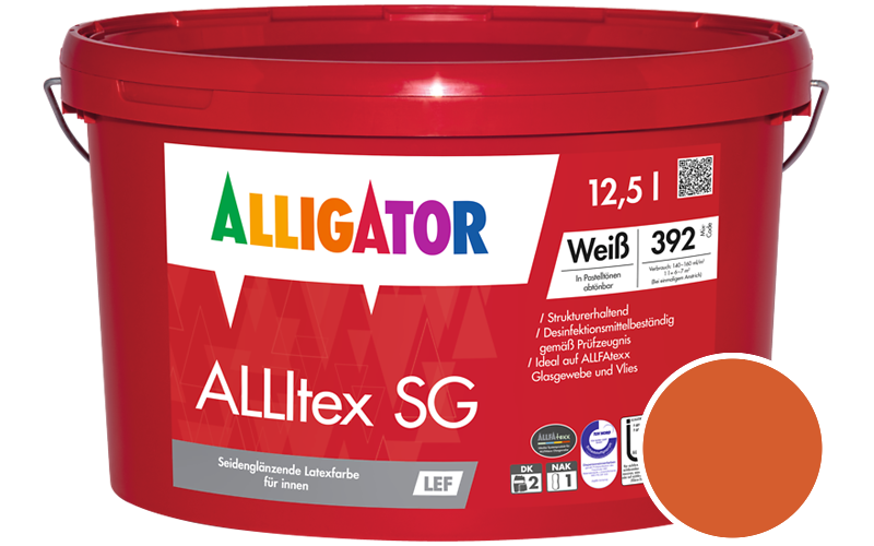 Alligator ALLItex SG 2,5L Innenfarbe / Getönt im Farbton RAL 2009 Verkehrsorange