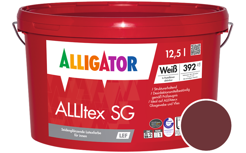 Alligator ALLItex SG 12,5L Innenfarbe / Getnt im Farbton RAL 3004 Purpurrot
