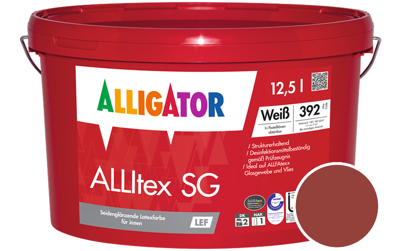 Alligator ALLItex SG 12,5L Innenfarbe / Getönt im Farbton RAL 3013 Tomatenrot
