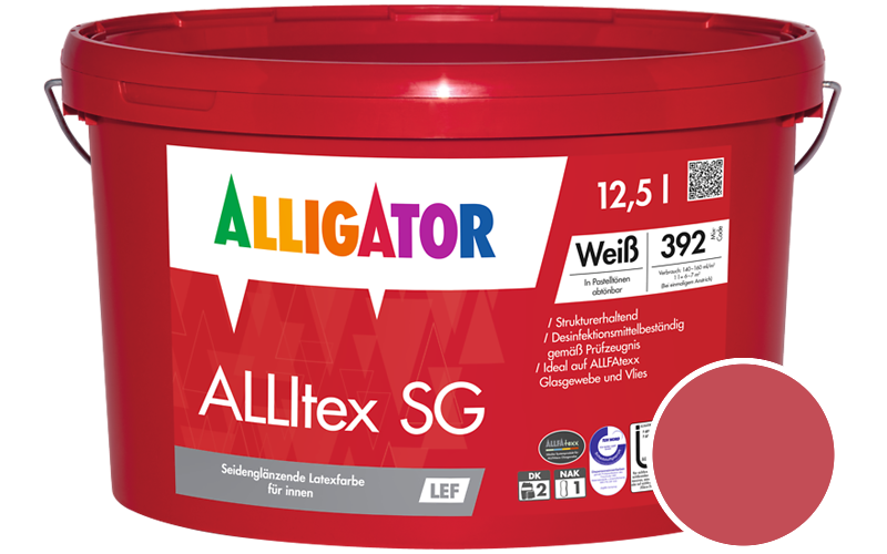 Alligator ALLItex SG 2,5L Innenfarbe / Getnt im Farbton RAL 3018 Erdbeerrot
