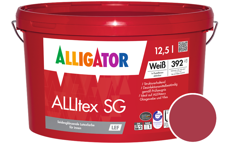 Alligator ALLItex SG 12,5L Innenfarbe / Getnt im Farbton RAL 3027 Himbeerrot