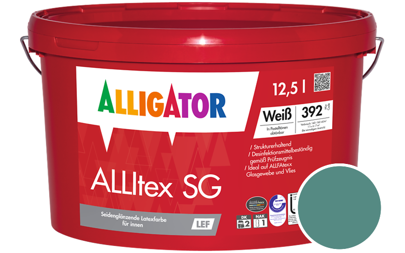 Alligator ALLItex SG 12,5L Innenfarbe / Getönt im Farbton RAL 6033 Minttuerkis