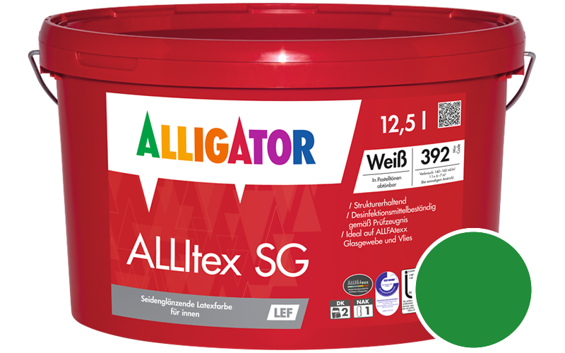 Alligator ALLItex SG 12,5L Innenfarbe / Getönt im Farbton RAL 6037 Reingrün