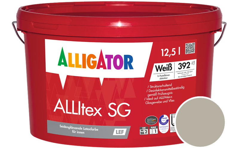Alligator ALLItex SG 12,5L Innenfarbe / Getönt im Farbton RAL 7032 Kieselgrau