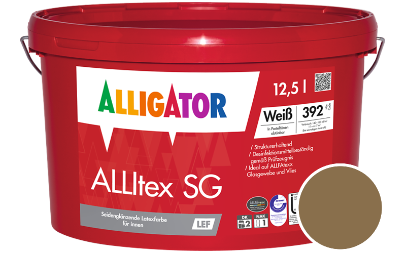 Alligator ALLItex SG 12,5L Innenfarbe / Getnt im Farbton RAL 8000 Grnbraun