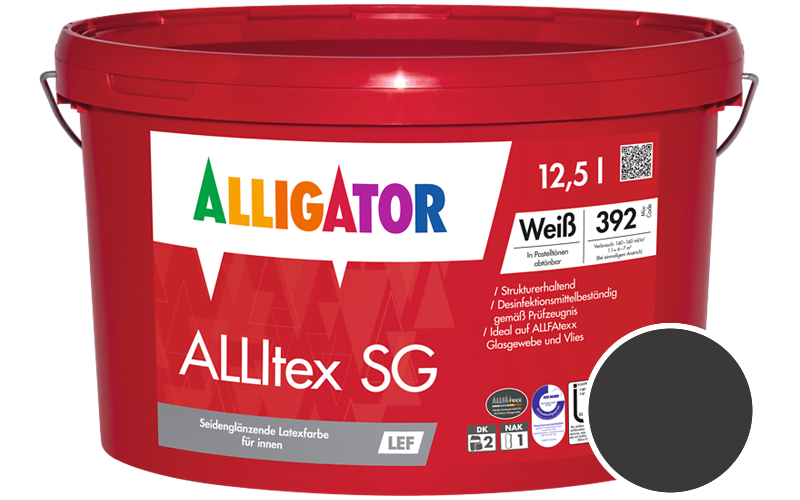 Alligator ALLItex SG 12,5L Innenfarbe / Getnt im Farbton RAL 9017 Verkehrsschwarz