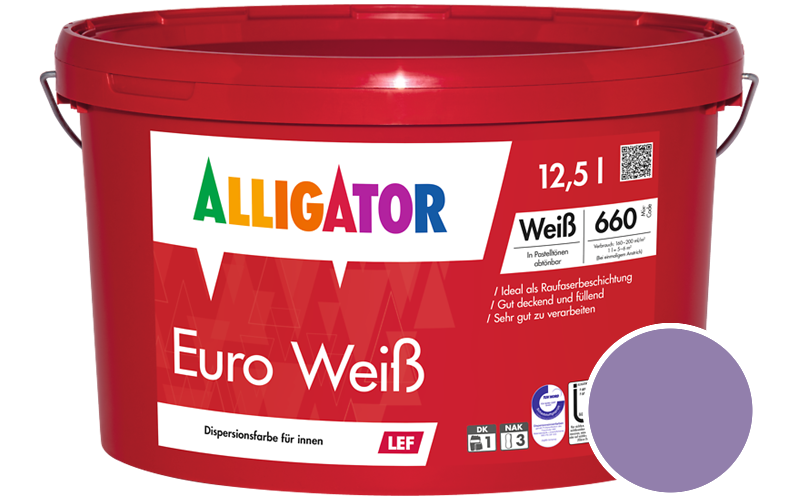 Alligator Euro Weiss 12,5L Getnt im Farbton RAL 4011 Perlviolett (ohne Perleffekt)