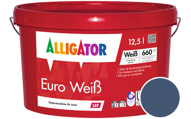 Alligator Euro Weiss 12,5L Innenfarbe / Getnt im Farbton RAL 5000 Violettblau