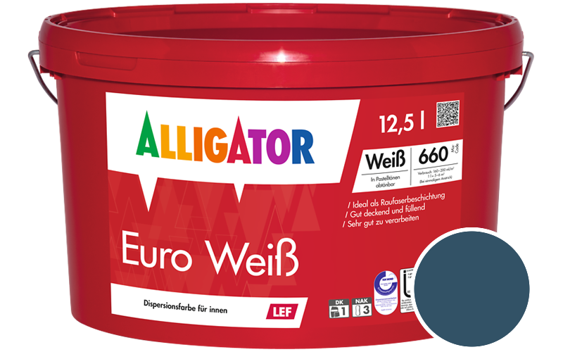 Alligator Euro Weiss 1,25L Innenfarbe / Getnt im Farbton RAL 5001 Grnblau