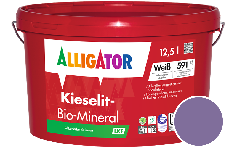 Alligator Kieselit-Bio-Mineral 5L Silikatfarbe / Getönt im Farbton RAL 4005 Blaulila
