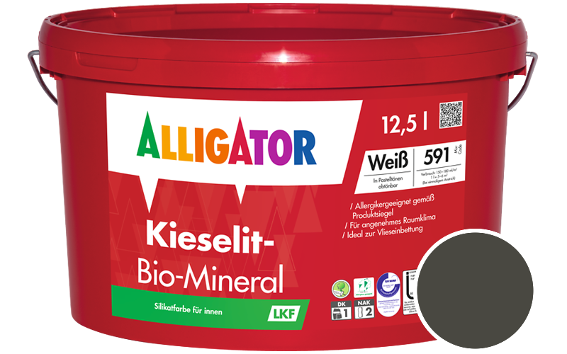 Alligator Kieselit-Bio-Mineral 1,25L Silikatfarbe / Getnt im Farbton RAL 6006 Grauoliv
