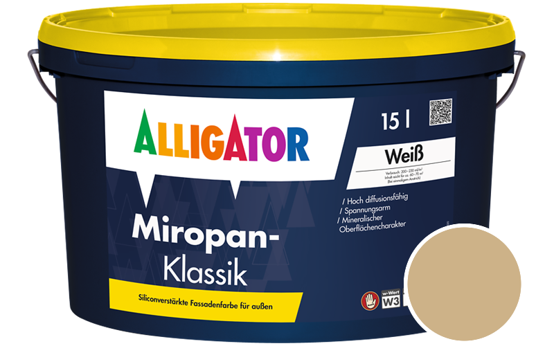 Alligator Miropan-Klassik 12,5L Fassadenfarbe / Getnt im Farbton RAL 1001 Beige
