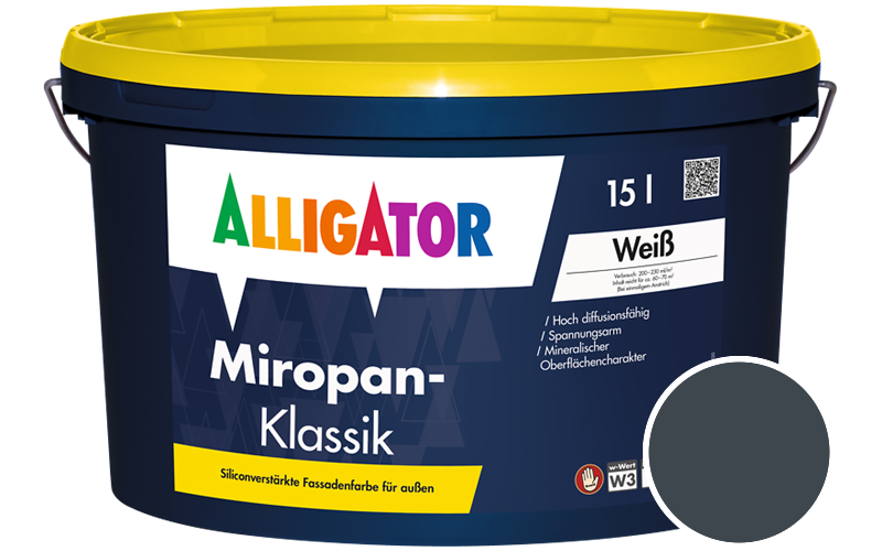 Alligator Miropan-Klassik 12,5L Fassadenfarbe / Getnt im Farbton RAL 5008 Graublau