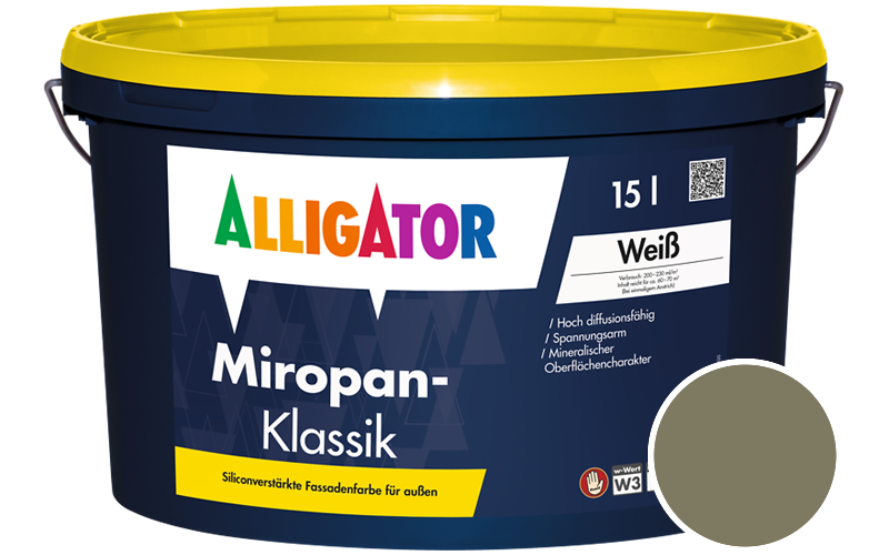 Alligator Miropan-Klassik 1,25L Fassadenfarbe / Getnt im Farbton RAL 6013 Schilfgrn
