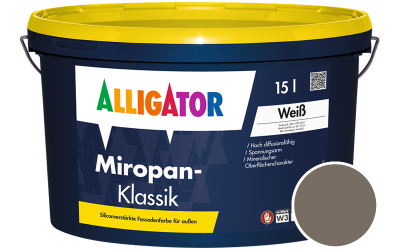 Alligator Miropan-Klassik 1,25L Fassadenfarbe / Getnt im Farbton RAL 7006 Beigegrau