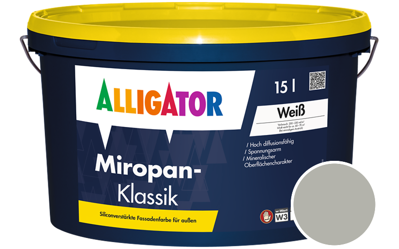 Alligator Miropan-Klassik 12,5L Fassadenfarbe / Getnt im Farbton RAL 7038 Achatgrau