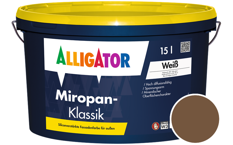 Alligator Miropan-Klassik 12,5L Fassadenfarbe / Getnt im Farbton RAL 8008 Olivbraun