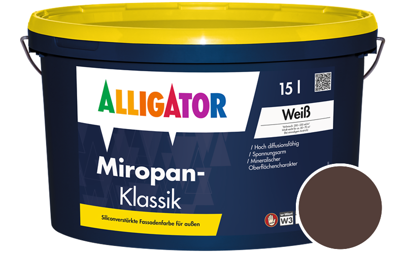 Alligator Miropan-Klassik 1,25L Fassadenfarbe / Getnt im Farbton RAL 8016 Mahagonibraun