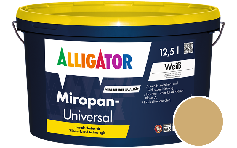 Alligator Miropan-Universal 12,5L Fassadenfarbe / Getönt im Farbton RAL 1002 Sandgelb