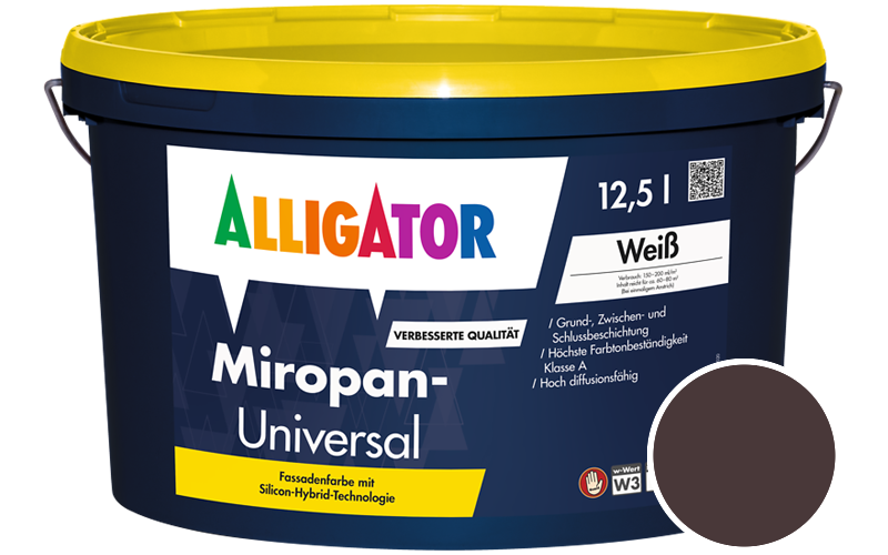 Alligator Miropan-Universal 5L Fassadenfarbe / Getnt im Farbton RAL 3007 Schwarzrot