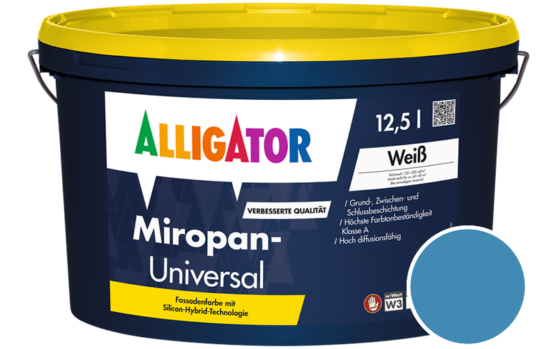 Alligator Miropan-Universal 2,5L Fassadenfarbe / Getnt im Farbton RAL 5012 Lichtblau