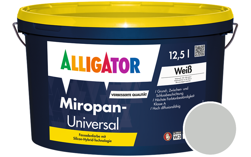 Alligator Miropan-Universal 5L Fassadenfarbe / Getnt im Farbton RAL 7035 Lichtgrau