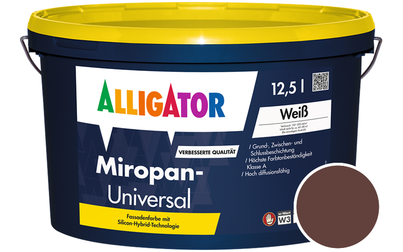 Alligator Miropan-Universal 2,5L Fassadenfarbe / Getnt im Farbton RAL 8015 Kastanienbraun