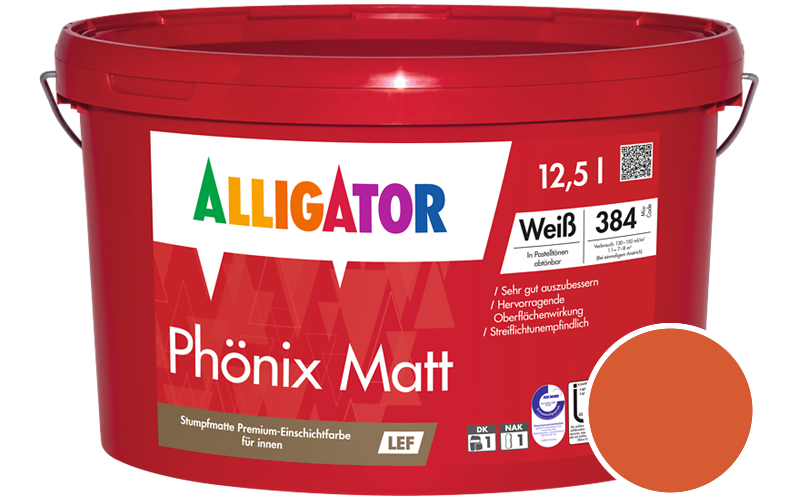 Alligator Phnix Matt 2,5L Innenfarbe / Getnt im Farbton RAL 2004 Reinorange