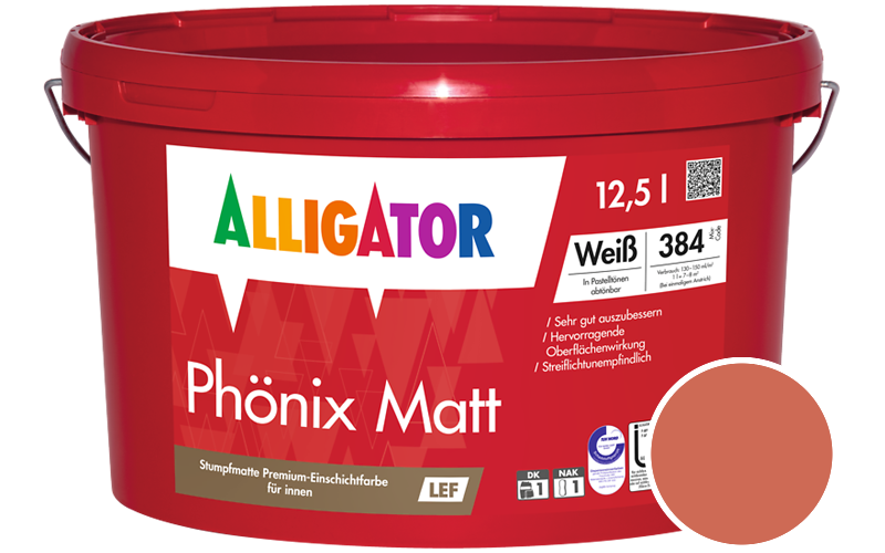Alligator Phnix Matt 2,5L Innenfarbe / Getnt im Farbton RAL 2012 Lachsorange
