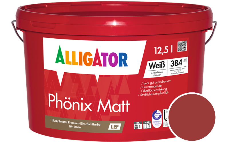Alligator Phnix Matt 12,5L Innenfarbe / Getnt im Farbton RAL 3001 Signalrot