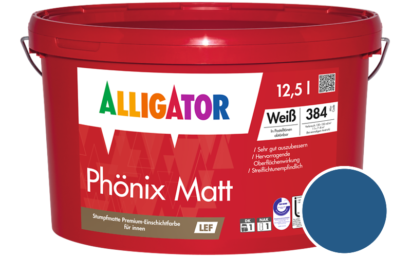 Alligator Phnix Matt 12,5L Innenfarbe / Getnt im Farbton RAL 5005 Signalblau