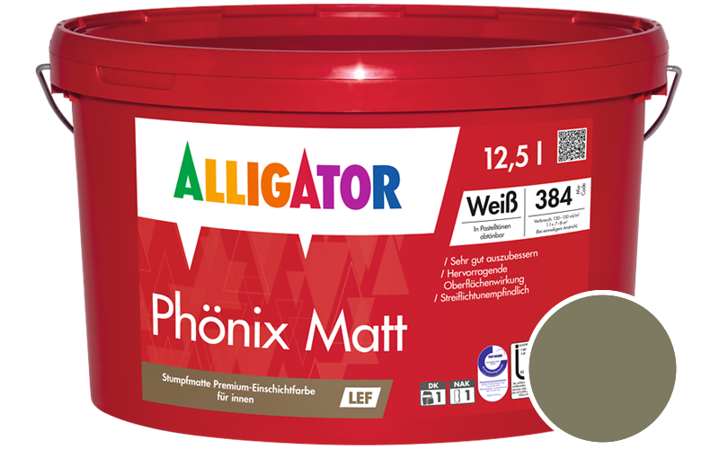 Alligator Phnix Matt 12,5L Innenfarbe / Getnt im Farbton RAL 6013 Schilfgrn