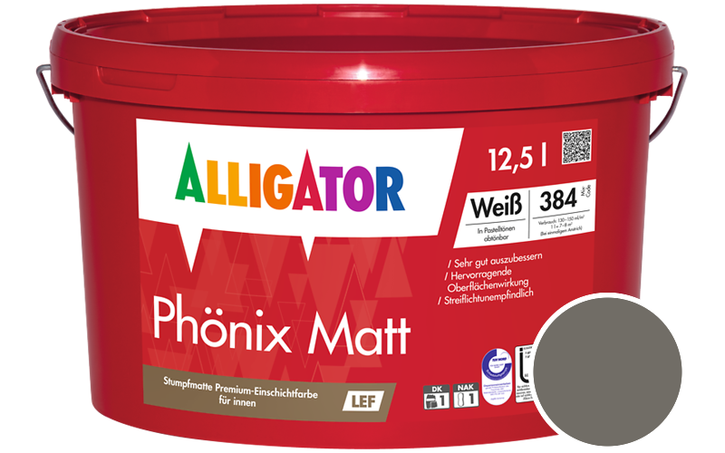 Alligator Phnix Matt 2,5L Innenfarbe / Getnt im Farbton RAL 7039 Quarzgrau