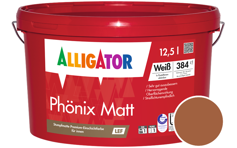 Alligator Phnix Matt 2,5L Innenfarbe / Getnt im Farbton RAL 8023 Orangebraun