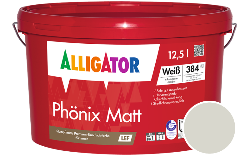 Alligator Phnix Matt 12,5L Innenfarbe / Getnt im Farbton RAL 9002 Grauweiss