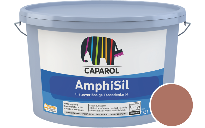 Caparol AmphiSil 2,5L Fassadenfarbe / Getnt im Farbton Granat 12