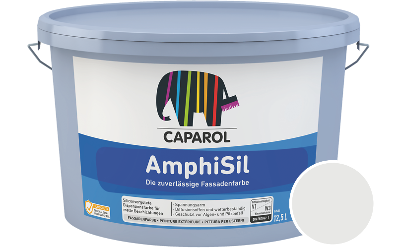 Caparol AmphiSil 2,5L Fassadenfarbe / Getnt im Farbton Marmorweiss