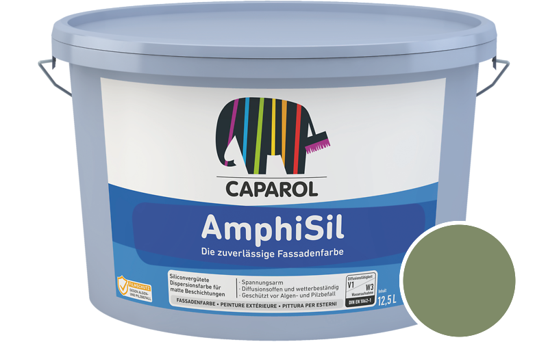 Caparol AmphiSil 2,5L Fassadenfarbe / Getönt im Farbton Oase 105