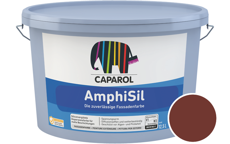 Caparol AmphiSil 2,5L Fassadenfarbe / Getnt im Farbton Oxidrot Asi/syf