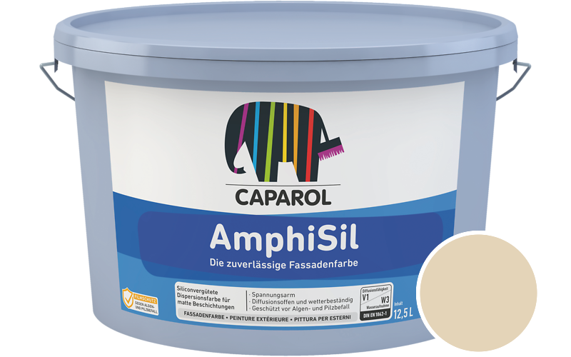 Caparol AmphiSil 12,5L Fassadenfarbe / Getnt im Farbton RAL 1015 Hellelfenbein