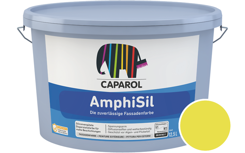 Caparol AmphiSil 2,5L Fassadenfarbe / Get�nt im Farbton RAL 1016 Schwefelgelb