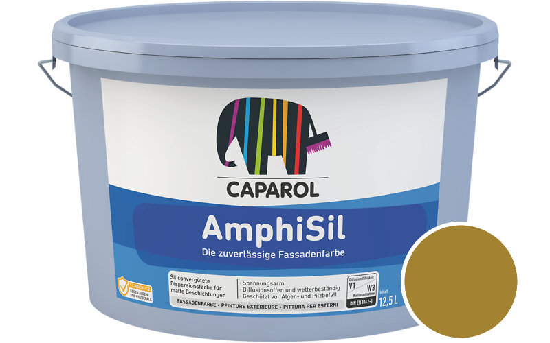 Caparol AmphiSil 2,5L Fassadenfarbe / Getnt im Farbton RAL 1027 Currygelb