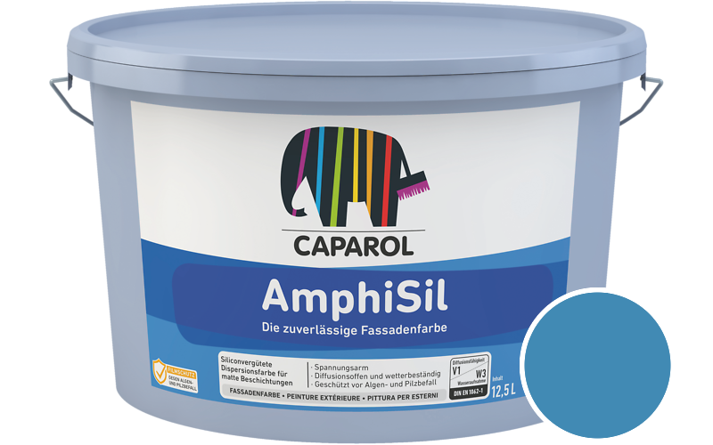 Caparol AmphiSil 2,5L Fassadenfarbe / Getnt im Farbton RAL 5012 Lichtblau