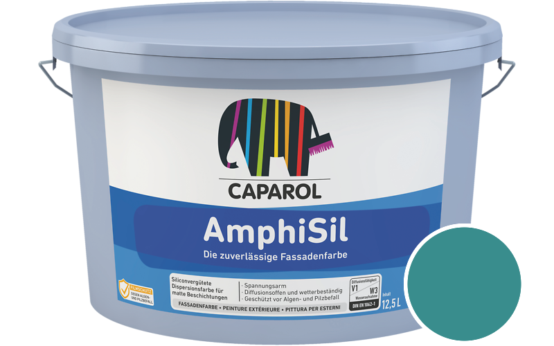 Caparol AmphiSil 2,5L Fassadenfarbe / Getnt im Farbton RAL 5018 Tuerkisblau