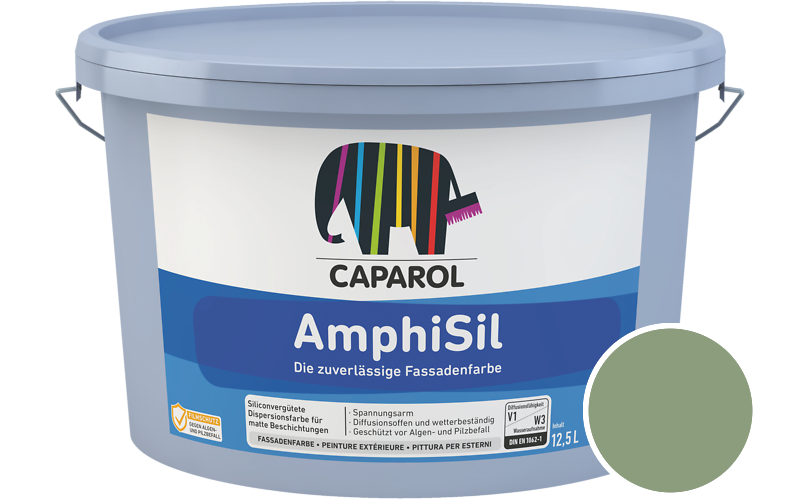 Caparol AmphiSil 2,5L Fassadenfarbe / Getnt im Farbton RAL 6021 Blassgrn