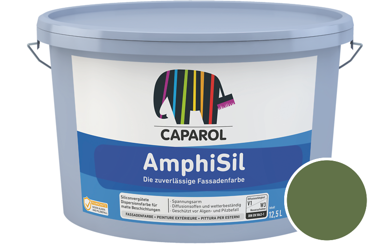 Caparol AmphiSil 2,5L Fassadenfarbe / Getönt im Farbton RAL 6025 Farngrün