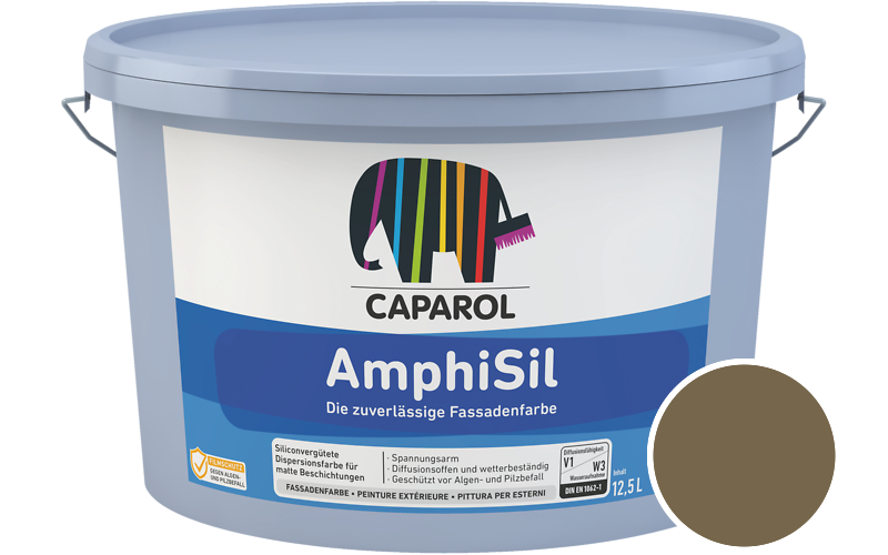 Caparol AmphiSil 2,5L Fassadenfarbe / Getnt im Farbton RAL 7008 Khakigrau